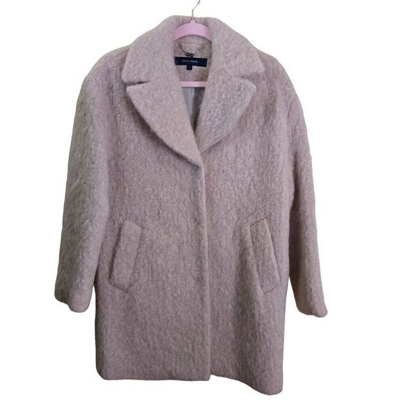 Cole Haan NWOT Blush Pink Alpaca Wool Mohair Coat Size 2 - Picture 2 of 13